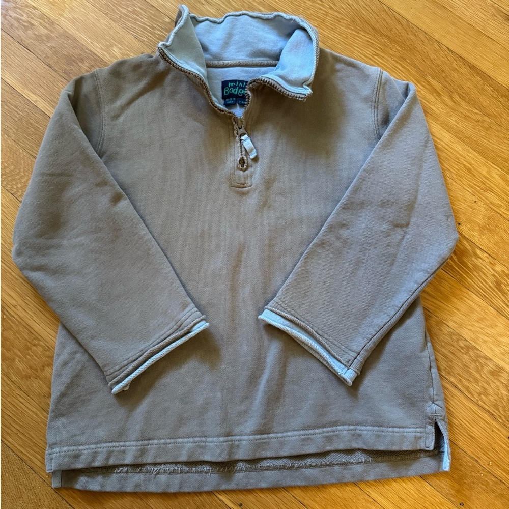 Boden Beige Zip-Up Sweater